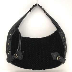 Vintage Cole Haan Leather/Velvet Weave w/ Stud Bag